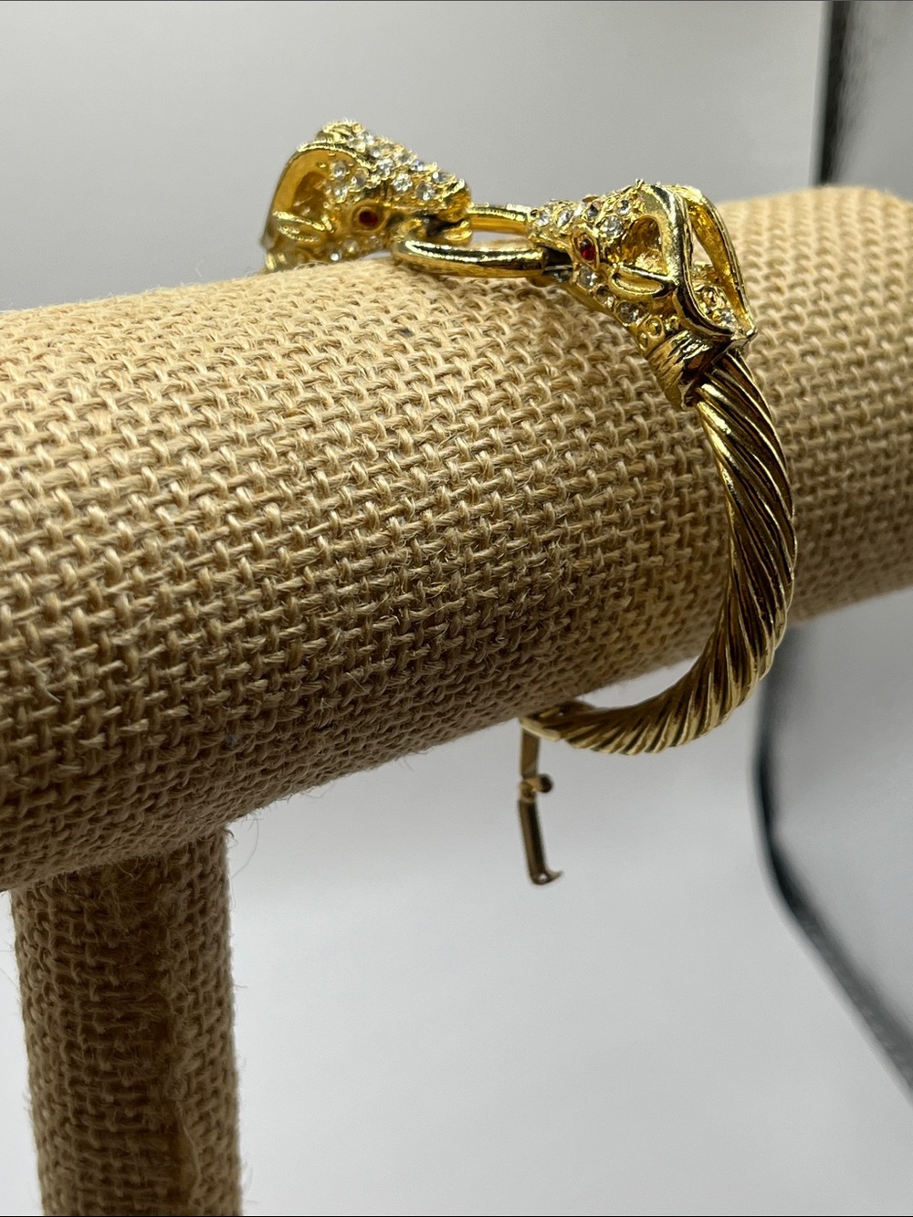 Gold-Tone Ram's Head Bracelet —